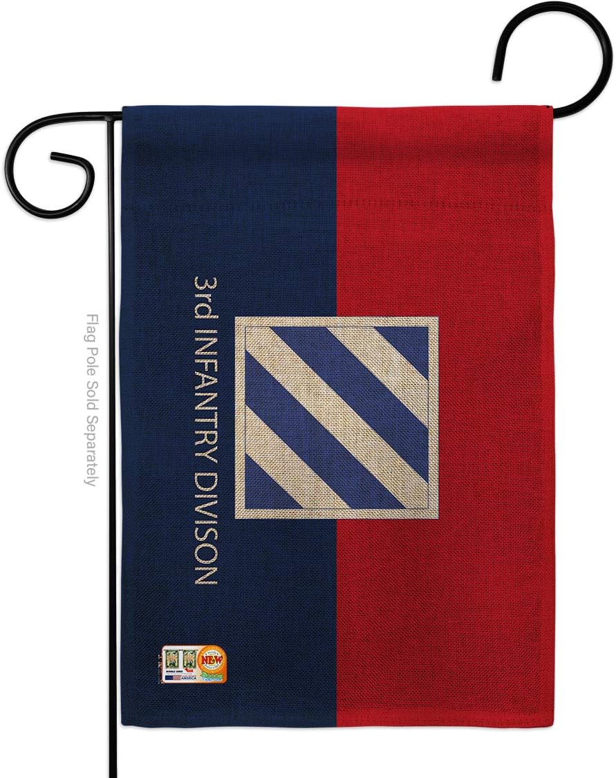 3rd Infantry Division Garden Flag Set Wall Holder Armed Forces Army Rangers United State American Military Veteran Retire Official Small Gift Yard House Banner Double-Sided Made In USA 13 X 18.5