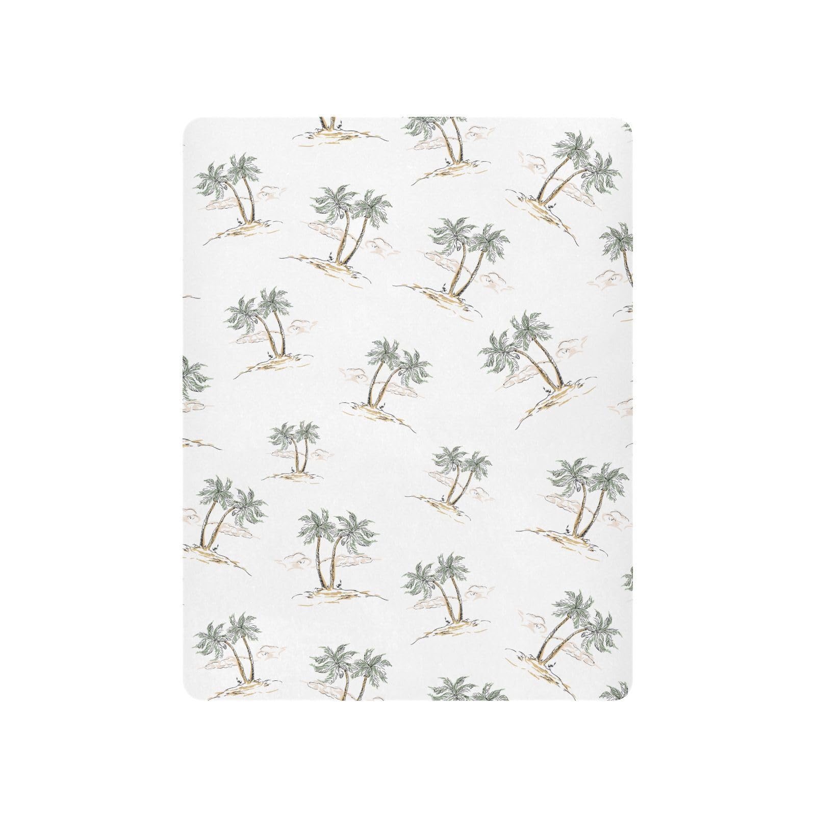 Crib Sheets for Boys Palm Tree Sea Toddler Baby Girl Sheets for Crib,Neutral Mini Crib Nursery Mattress Sheets Fitted,Crib Mattress 52 * 28 * 9In