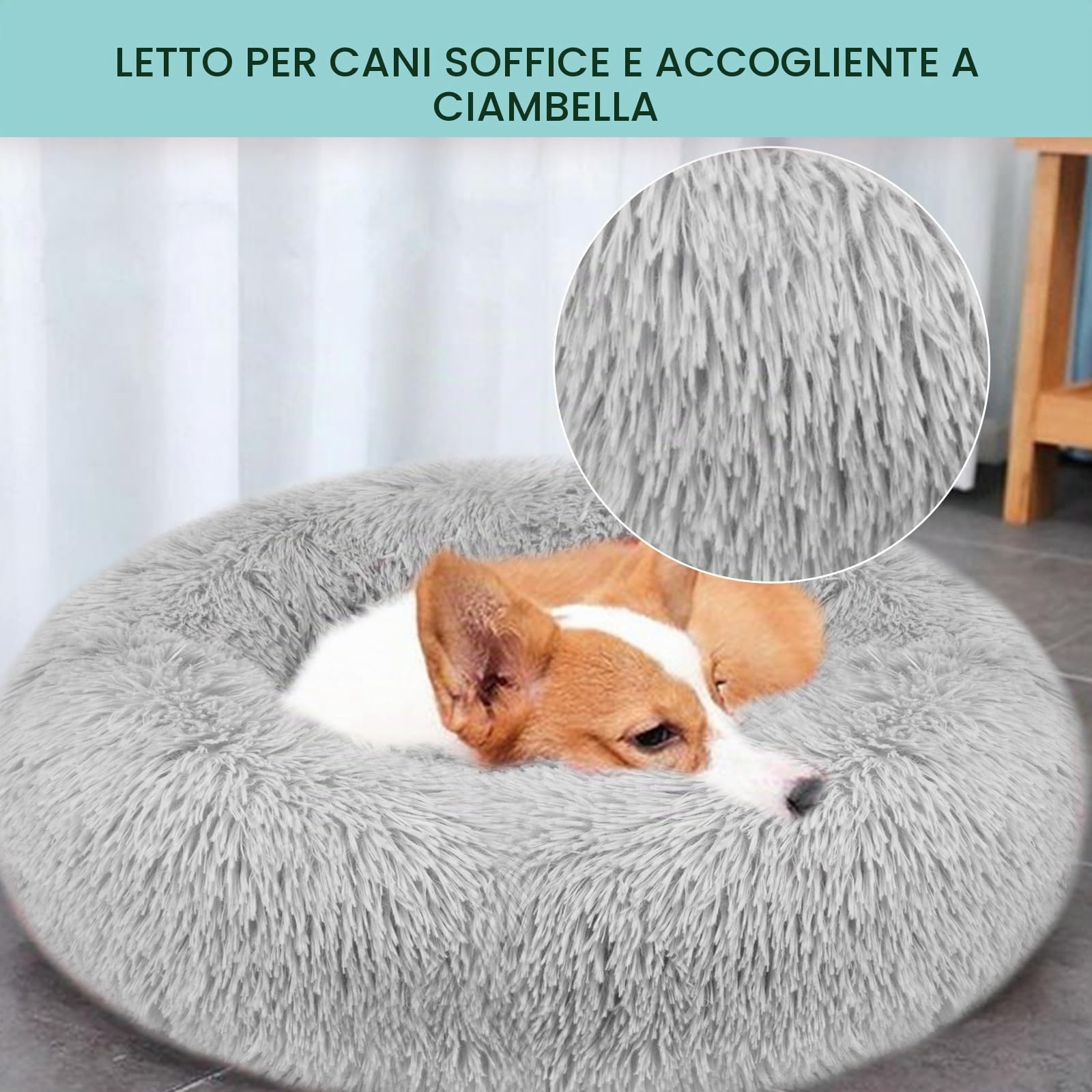OKPOW Cuccia Morbida per Cani Gatto: Pelosa Lettino Puffy per Cuccioli Nuvola - Lavabile Peluche Ciambella Cuccia Calmante per Animali Domestici