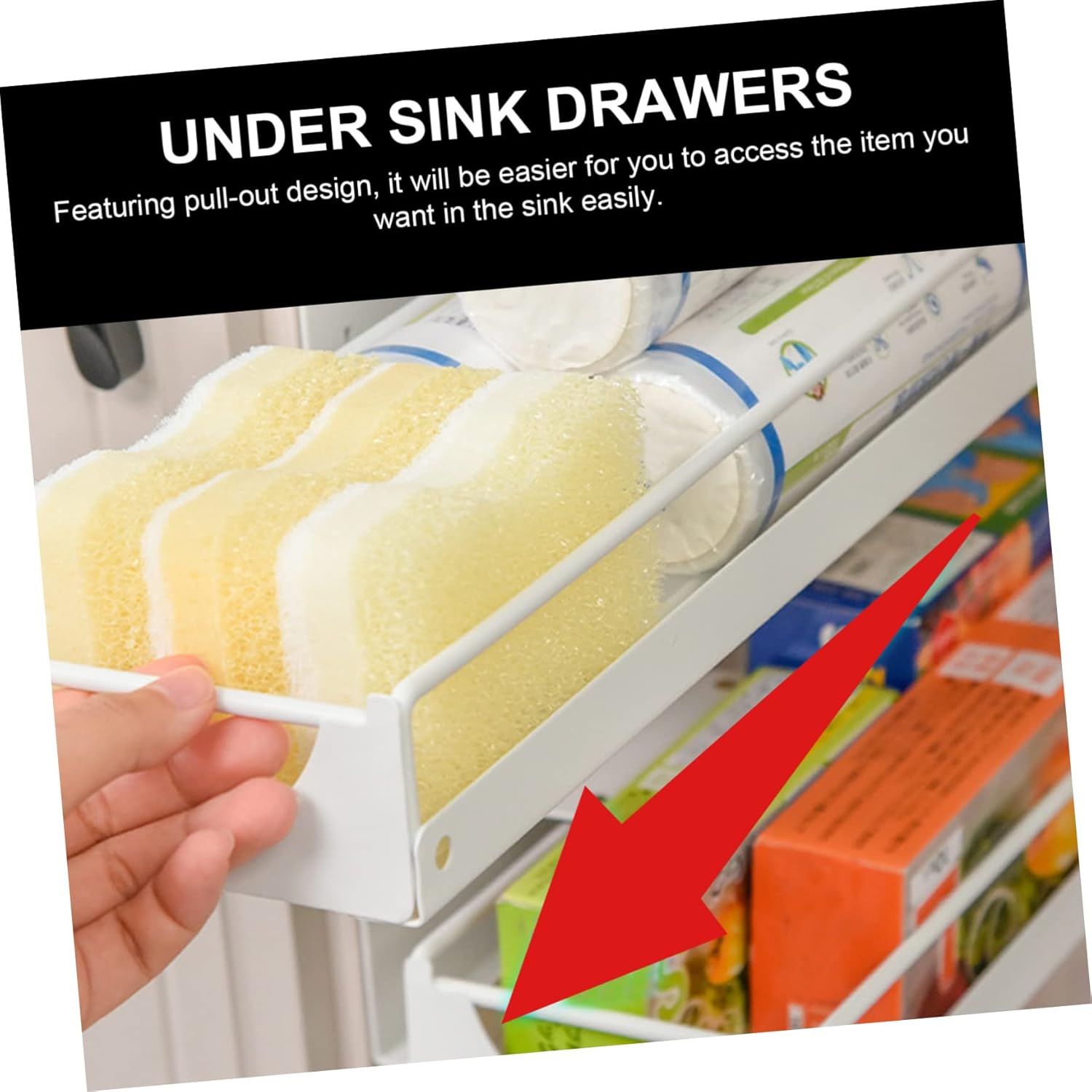 Alipis Pull Out Organizer for under Sink Storage Premium Kitchen Cabinet Shelf Sliding Shelves for Bathroom -saving for Cabinets