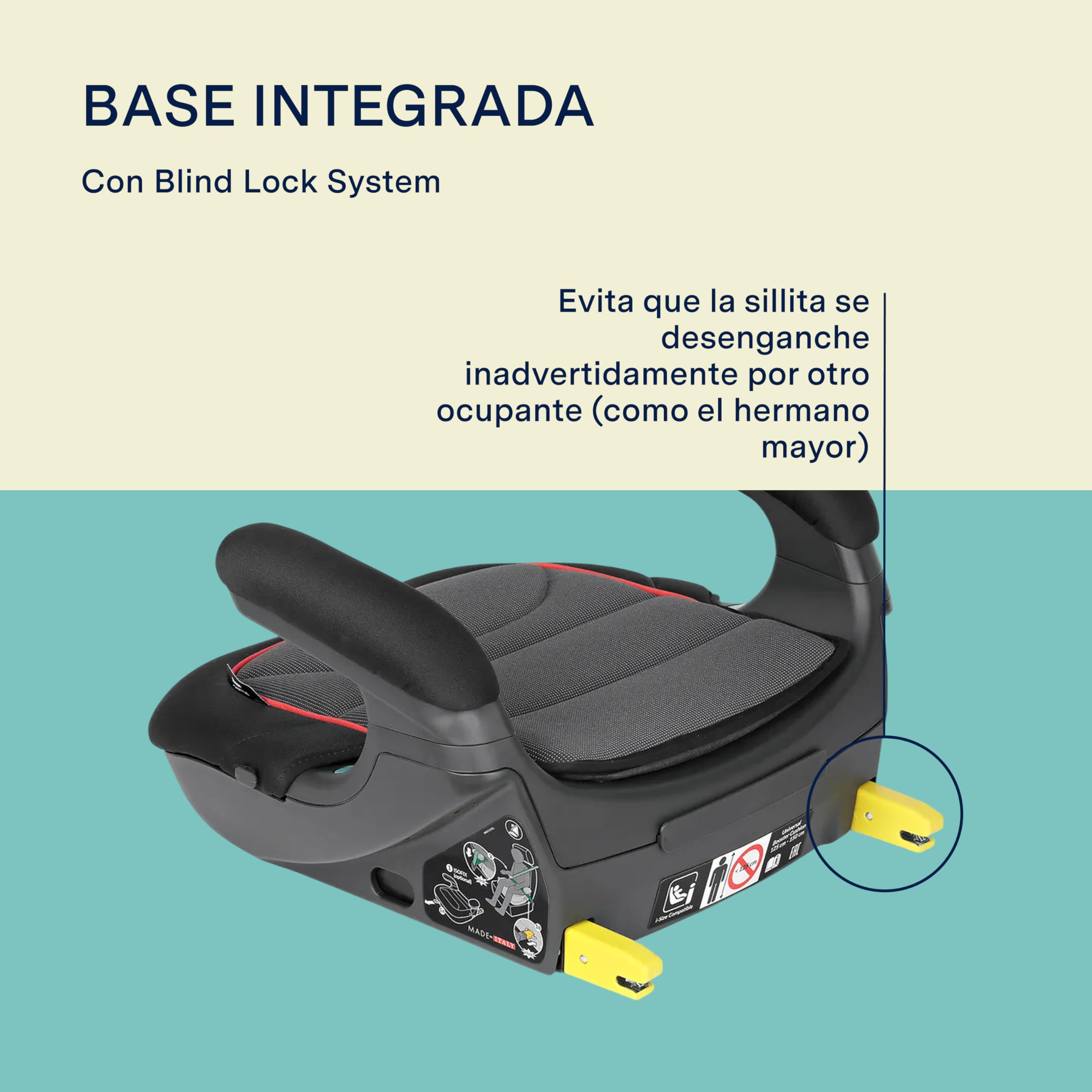 PEG Viaggio Shuttle Silla de Coche i-Size, Alzador para Niños 125–150 cm, 6–12 años, 22–36 kg, con ISOFIX, Portavasos Incluido, Active