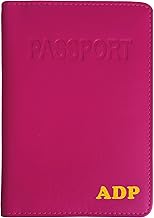 Personalized Monogrammed Bright Pink Leather RFID Passport Cover Holder
