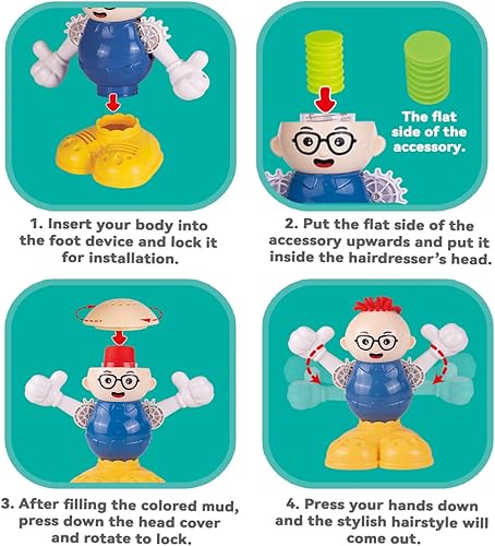 Miniatura 4 de Cuts Stylist - Juego de herramientas de peluquería, juegos de masa de color para niños de 4 a 8 años, juegos de juguetes de simulación para niños de