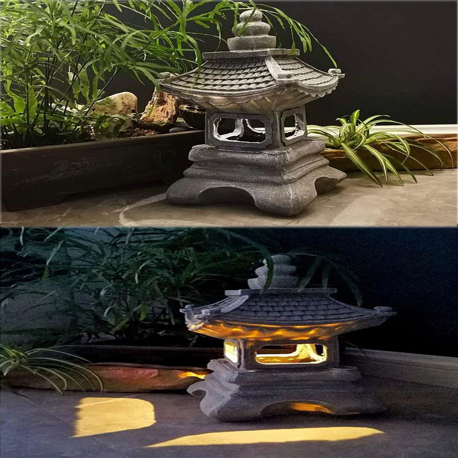 Estatua de jardín, Estatua de jardín Solar para jardín al Aire Libre, Farol, Pagoda, Figura de luz, lámpara de Palacio, decoración de Paisaje,