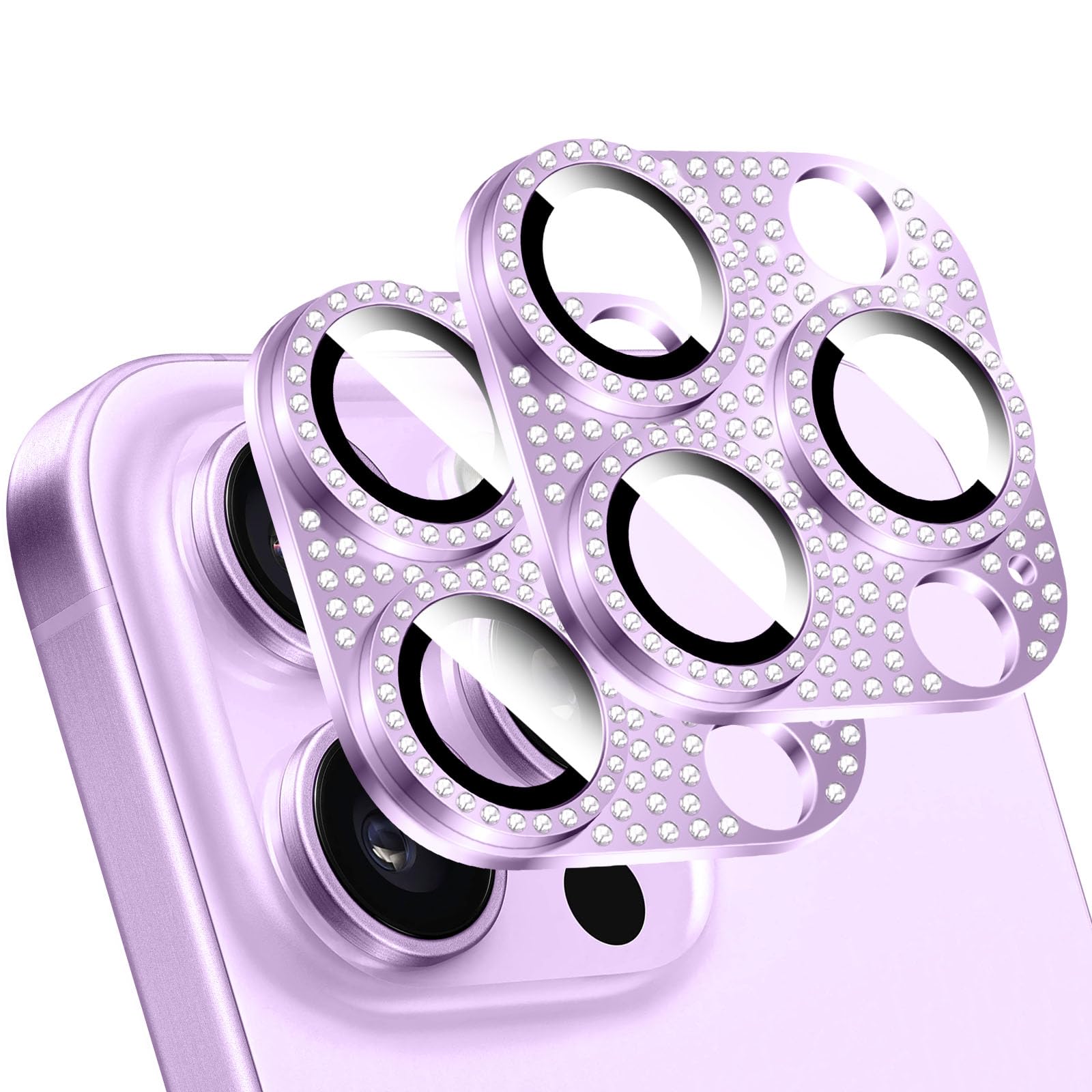 Protection caméra 3D luxe avec strass avec coque d'écran arrière en