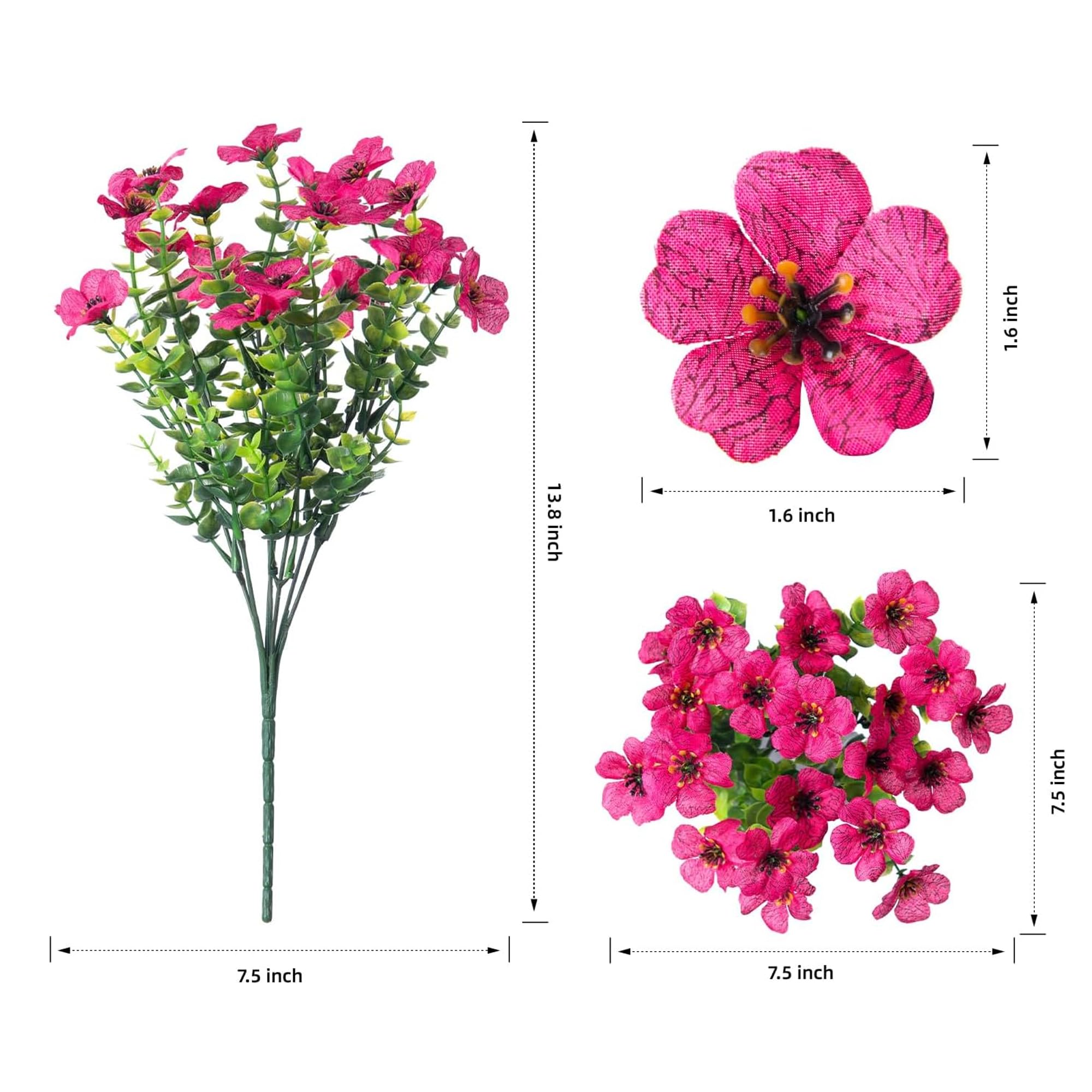 Artificial Faux Plants Flowers Outdoor Outside Decoration, 12 Bundles Fake Silk Daisy Realistic UV Resistant for Home Planter Front Door Porch Patio Yard Decor 2