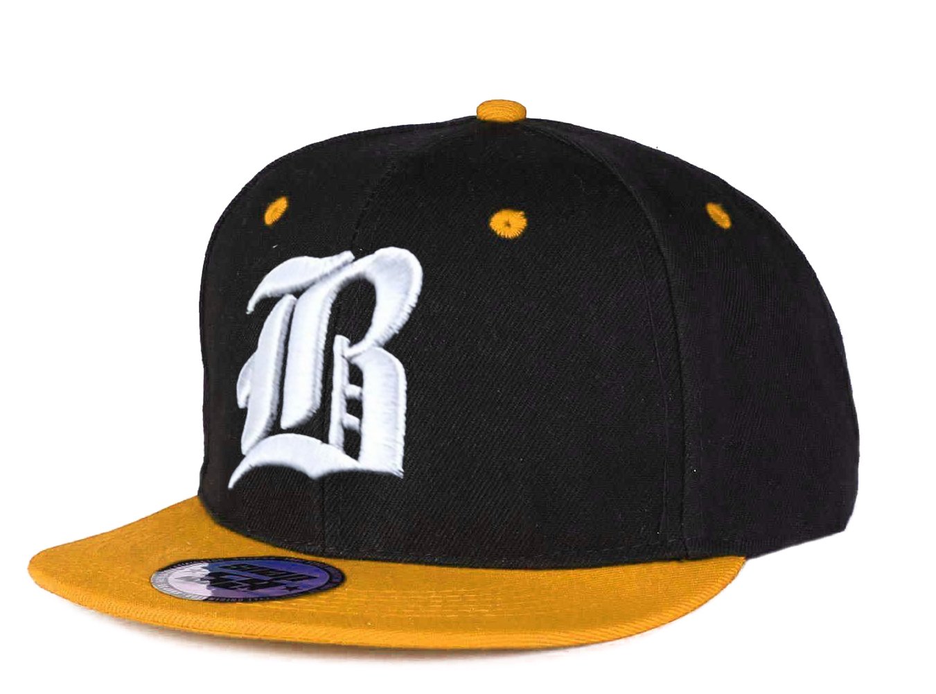 Casquette Snapback Hip-hop ACUSA – Noir/jaune/blanc, Brodée