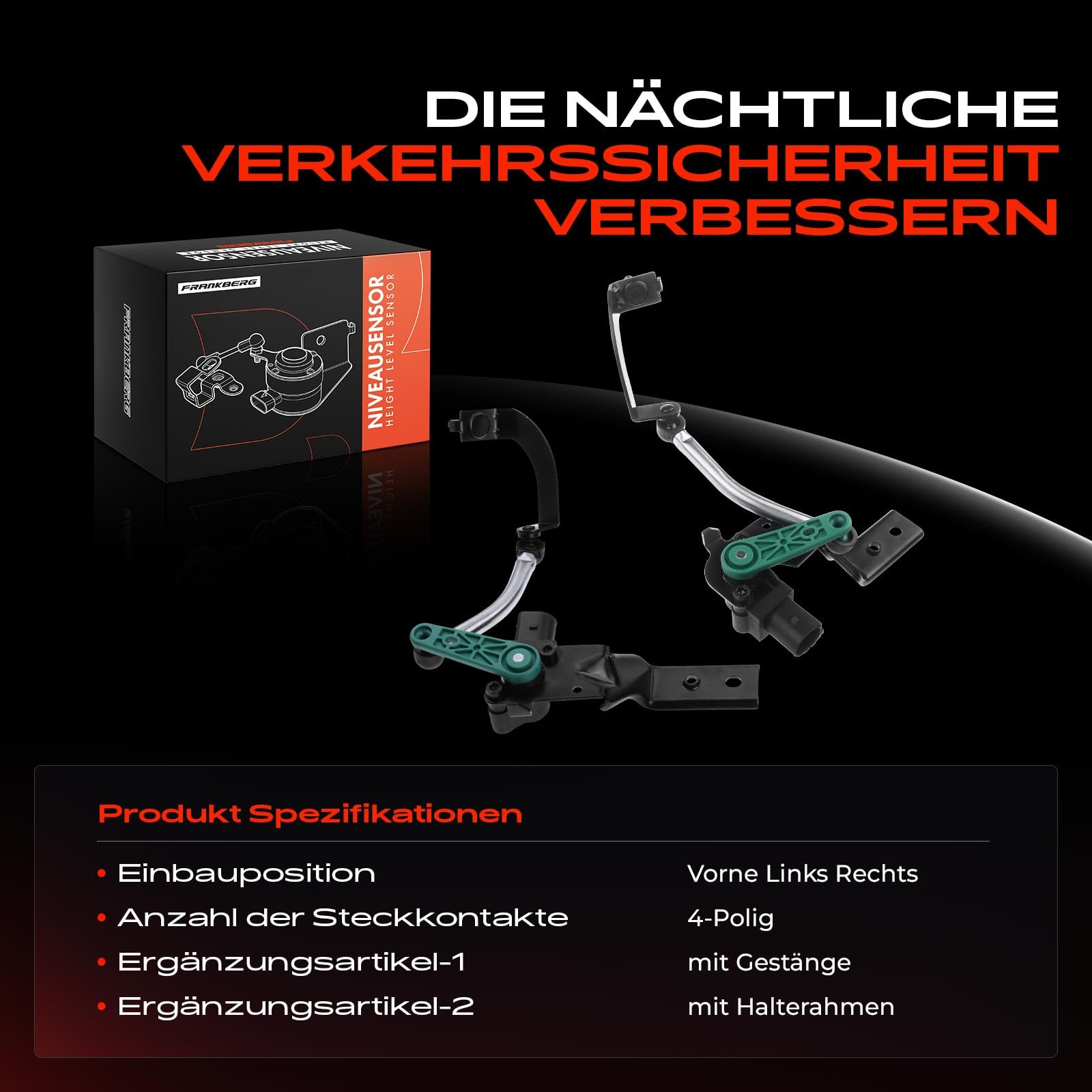 2x Niveausensor Leuchtweitenregulierung Vorne Links Rechts