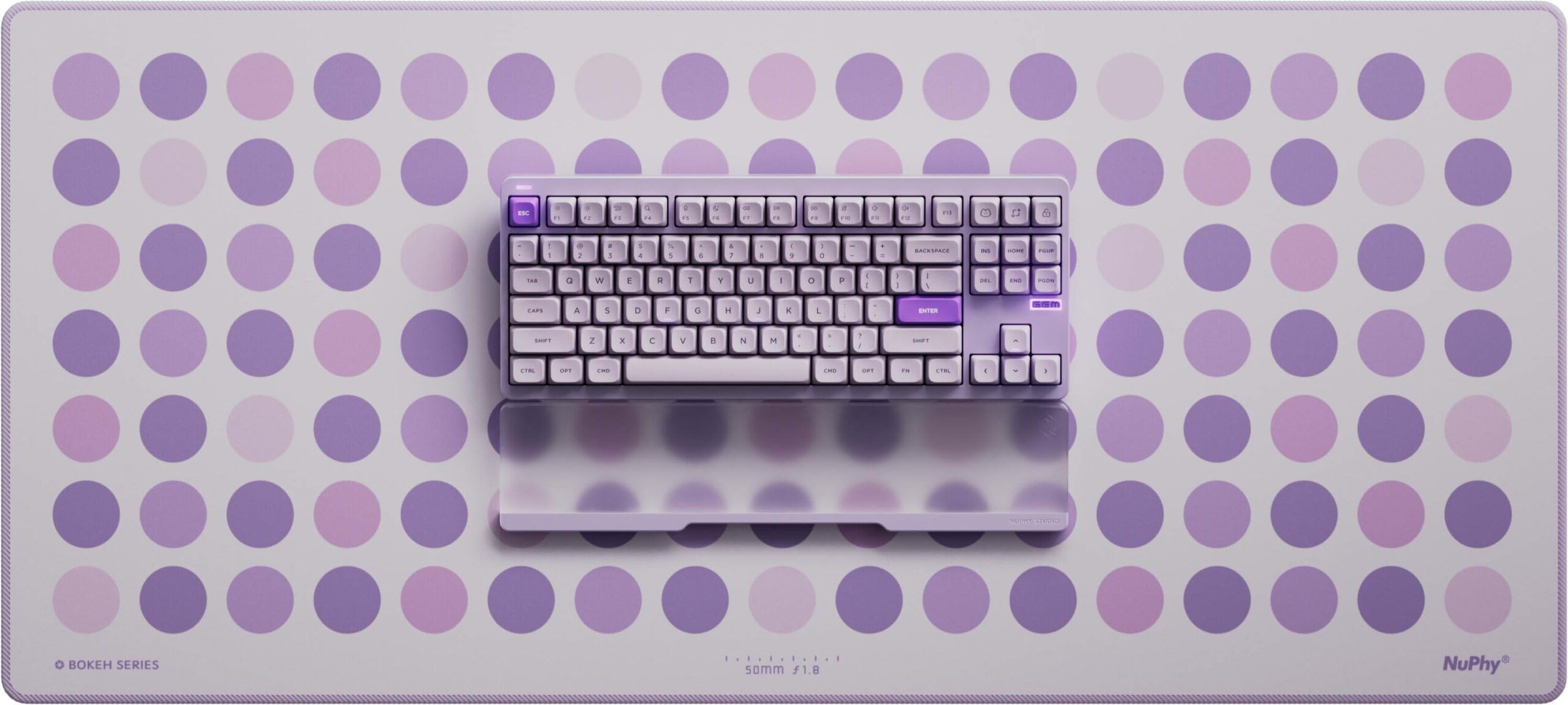 Nuphy Bokeh Desk Pad Protector, tappetino per ufficio, tappetino per mouse grande, antiscivolo, tappetino per laptop, tappetino da gioco per ufficio e casa (900x400 mm - Airy Lilac)