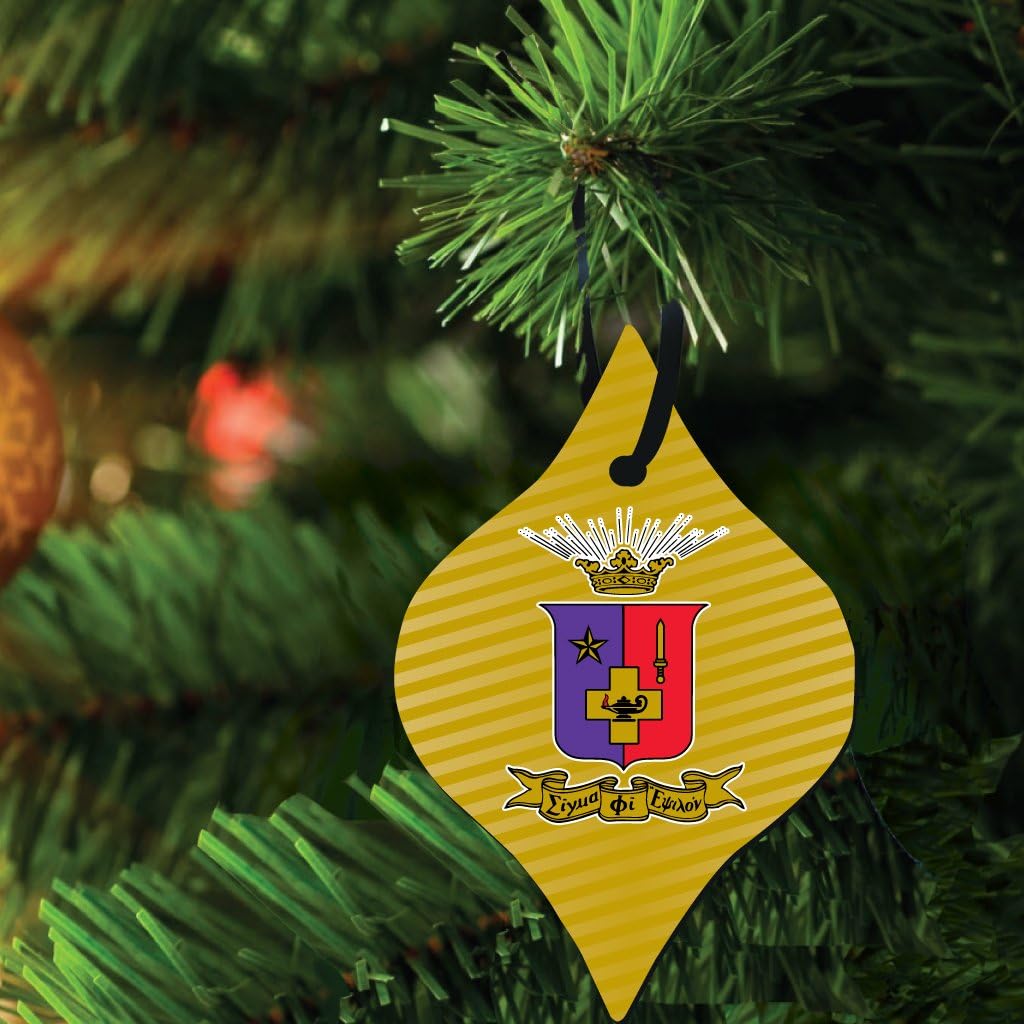 VictoryStore Holiday Ornaments: Sigma Phi Epsilon Ornaments Set of 3, 1 Round, 1 Rectangle and 1 Tapered