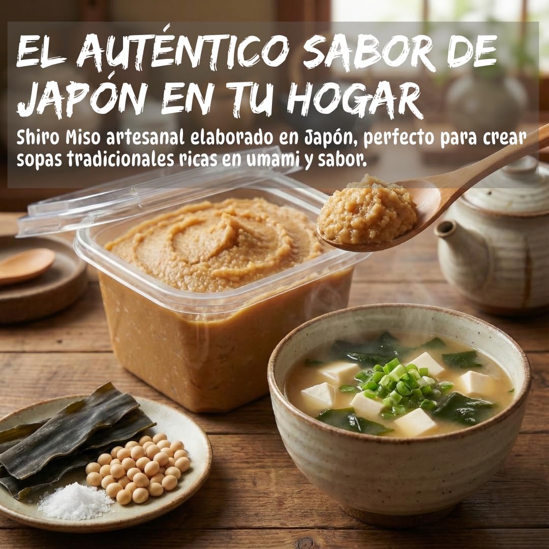 Umami Shiro Miso Japonés 500g - Pasta de Miso Blanco Artesanal - Producida en Japón