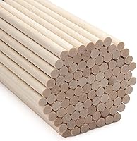 Vista 15 de Varillas de Clavija de Madera Tacos de Madera para Manualidades, 50 PCS 1/4 x 15 pulgadas Palos de Madera para Manualidades, Tacos Redondos