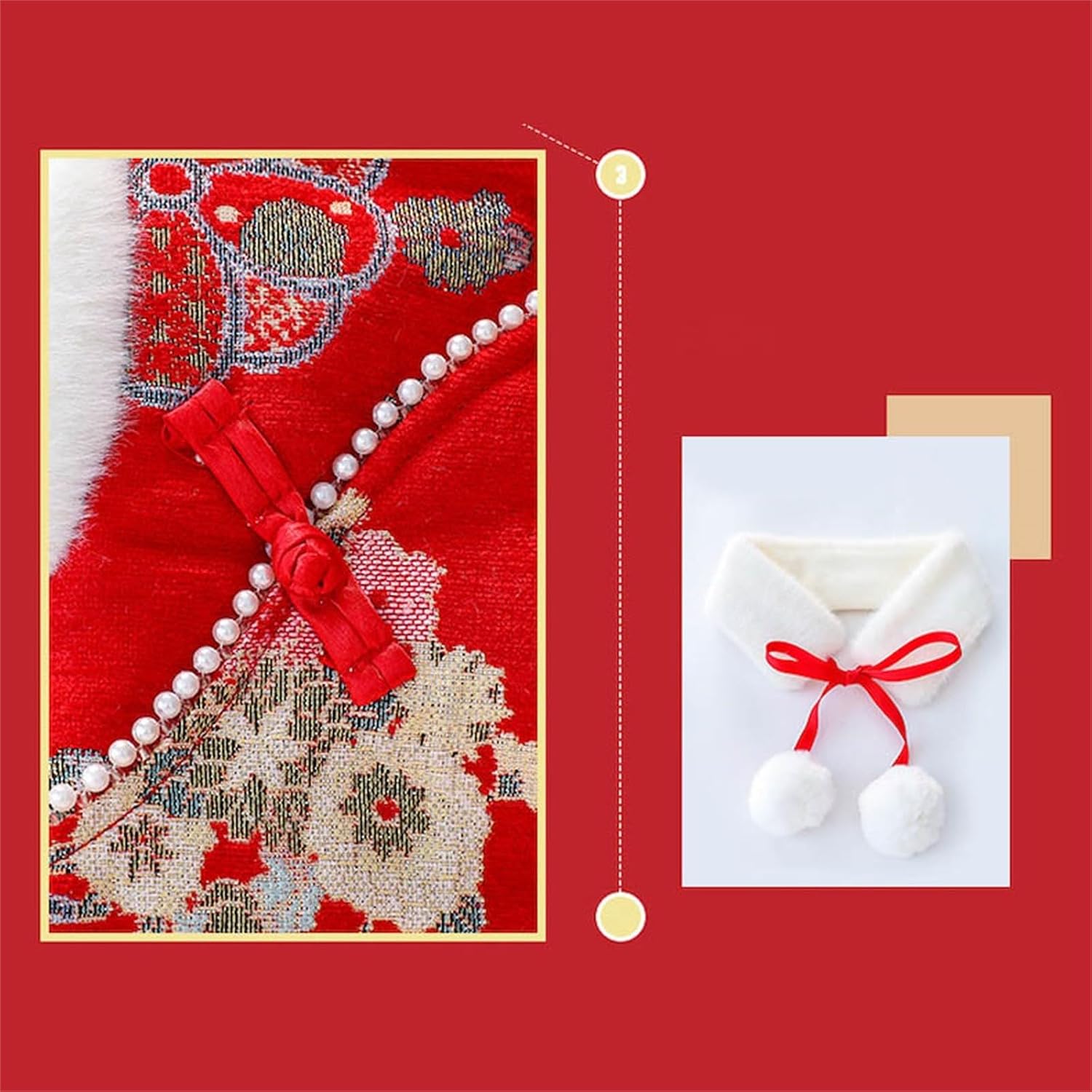 KAGAYD Toddler Girls' New Year's Clothing Chinese Children's Tang Suit Winter Plush Thickened Festivel Clothes