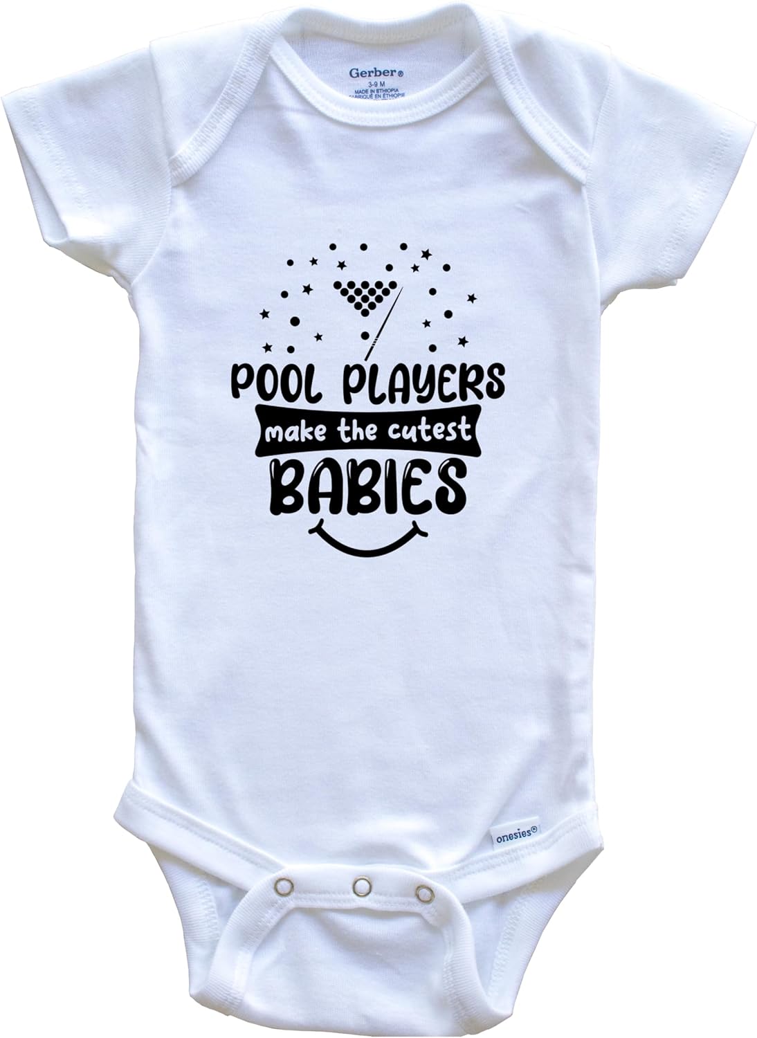 Billiards Pool Player Funny Cute Baby Bodysuit Bundle (3 Piece Set)