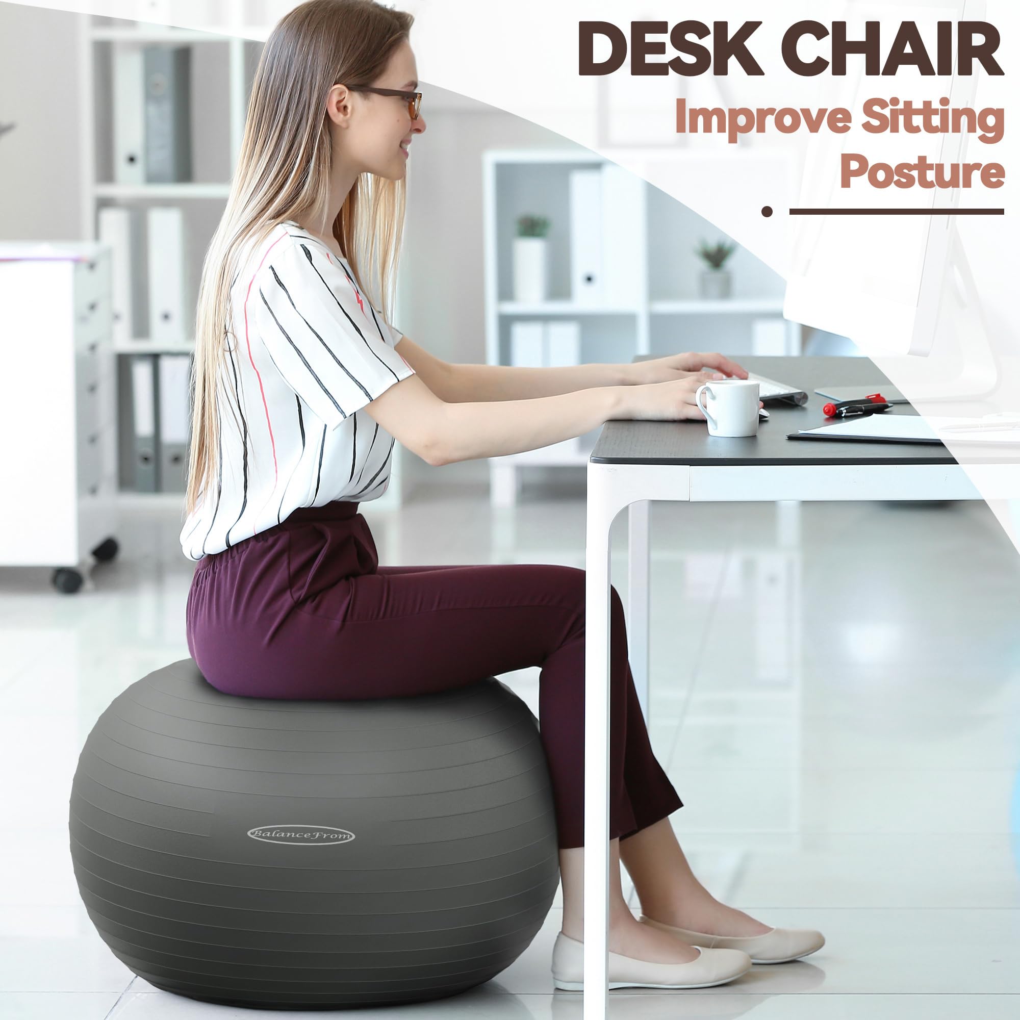 BalanceFrom Exercise Ball - Pelota de Ejercicio Unisex Adulto
