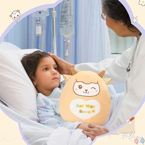 Miniatura 4 de CozyWorld Almohada de peluche de oveja de 12 pulgadas, diseño de cordero suave, lindo animal de peluche para decoración del hogar, regalo para niños