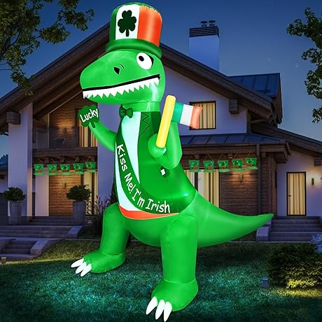 TURNMEON 8 Ft Tall 10 Ft Long Giant St. Patrick's Day Inflatable