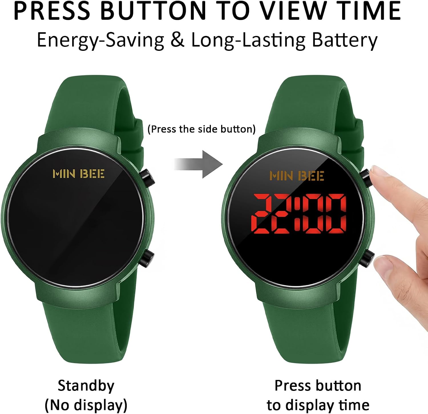 Digital Watch for Women Ceramic Metal Watch Case Easy to Read LED Numerals Silicone Wristwatch,Non-Smart Timepiece Fashion Wristwatch for Daily/Party,Casual Sports Style,Water Resistant 100 feet