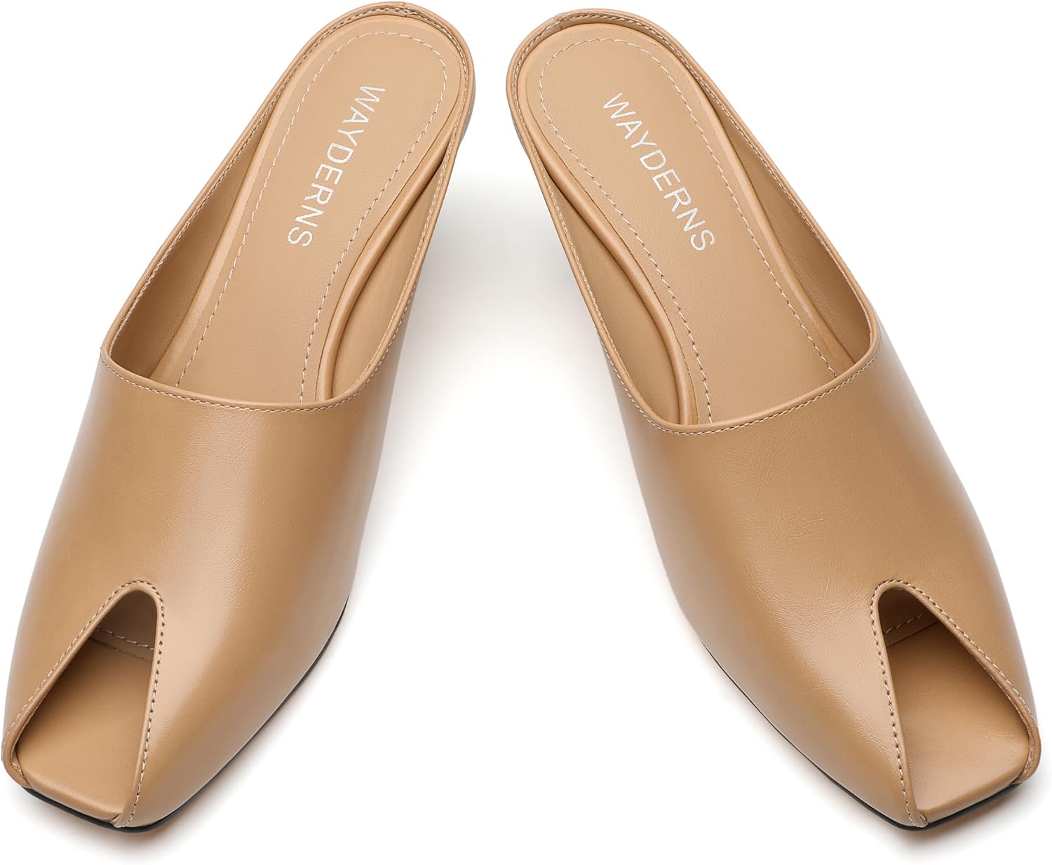 WAYDERNS Wedges Sandals for Women Peep Toe Wedge Heels Womens High Heel Sandals Square Toe Heeled Wedges Sandals Slip on Wedge Mules Open Toe Dress Heels - Image 7