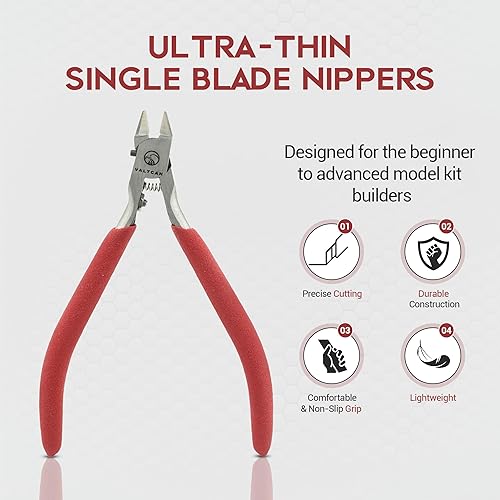 Miniatura 6 de Valtcan Kit de modelo de pinza con hoja ultra fina precisa herramienta de hobby cortador de cuchilla de una cara para reducir las marcas de estrés