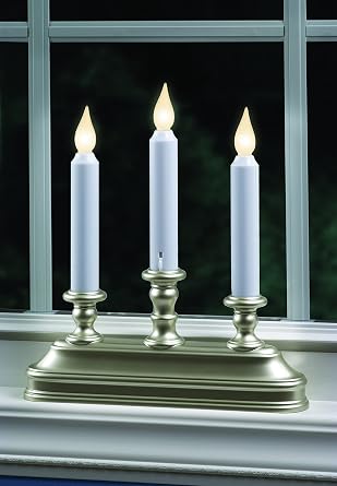 Xodus Innovations FPC1330P-3 Battery Operated 10 inch Window Candles with Tilt to Change Flame Color and Dusk to Dawn Light Sensor Timer with 3 Candle Candelabra Base (Pack of 3), Silver/Pewter