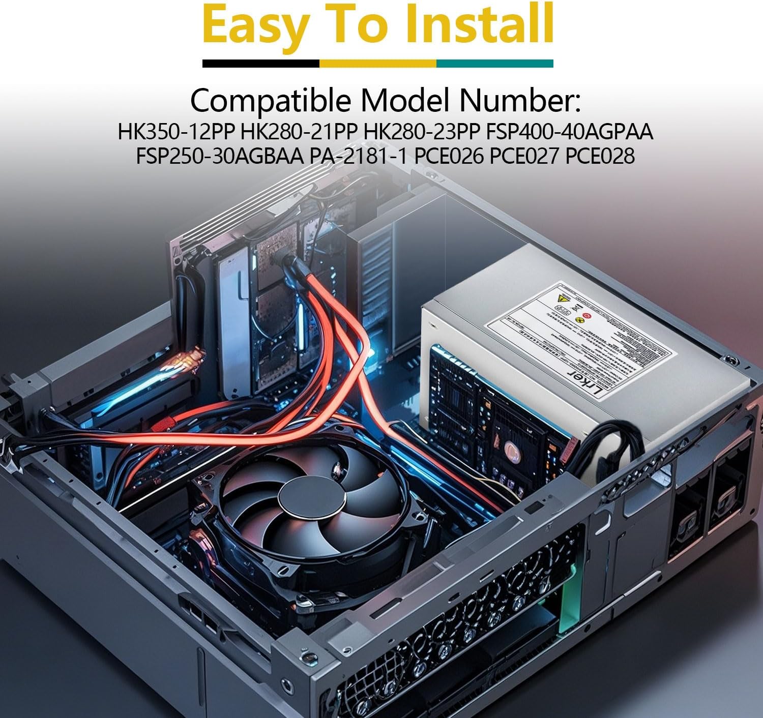 HK350-12PP 400W Power Supply Compatible with Lenovo P300 P310 P320 P410, M/N: FSP400-40AGPAA FSP250-30AGBAA HK280-21PP PCE028, P/N: A6860T A7000T A8800T T4900D SP50H29513 00PC738 m720T m920T