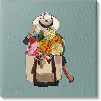 Stupell Industries Mixed Flower Arrangement Backpack Summer Blooms Canvas Wall Art, Design By Amelia Noyes