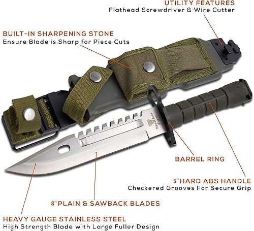 Miniatura 2 de Snake Eye Tactical Cuchillo de supervivencia de hoja fija, 13 pulgadas en total