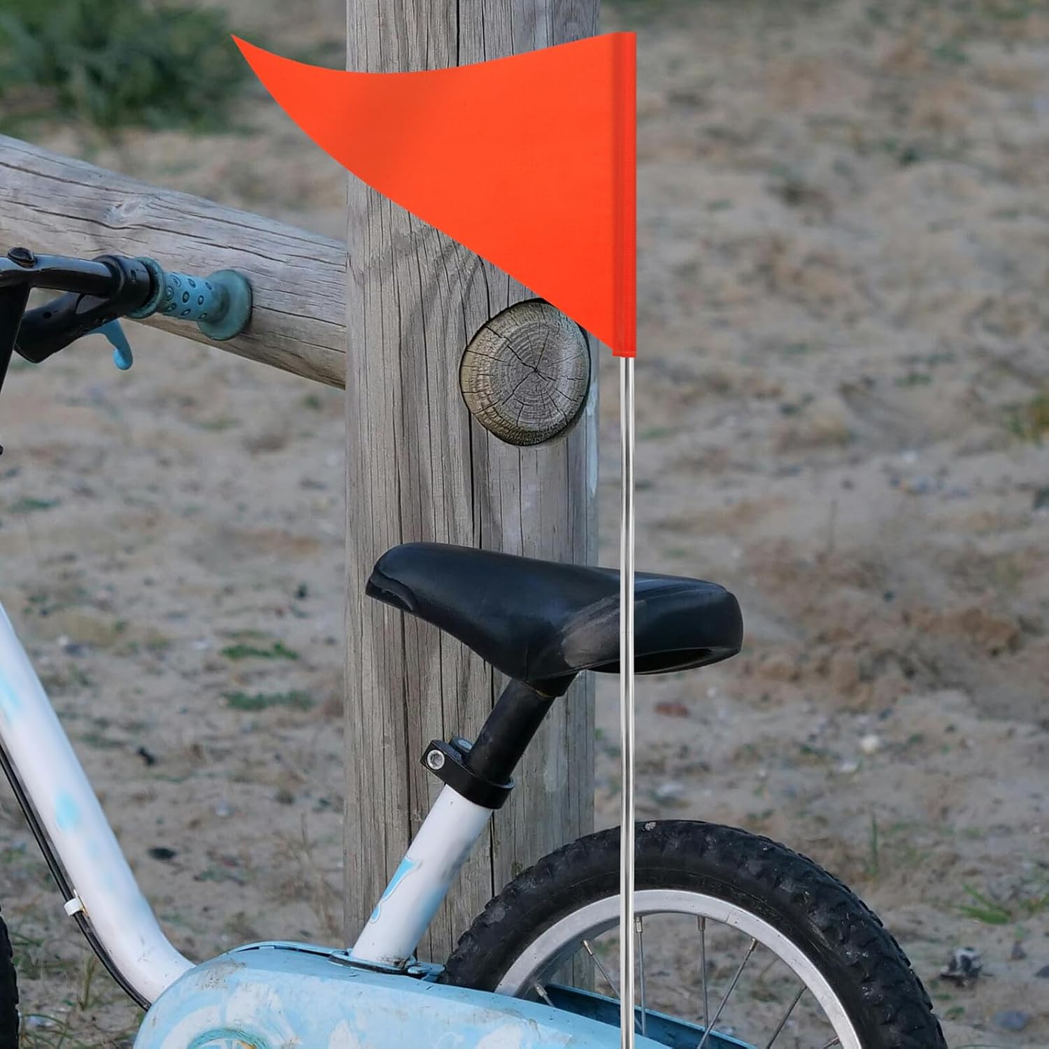 5pcs Bike Safety Flags High-Visibility Orange Triangular Cycling Warning Flags for Scooter and Bike Trailers Outdoor Riding Safety Accessories