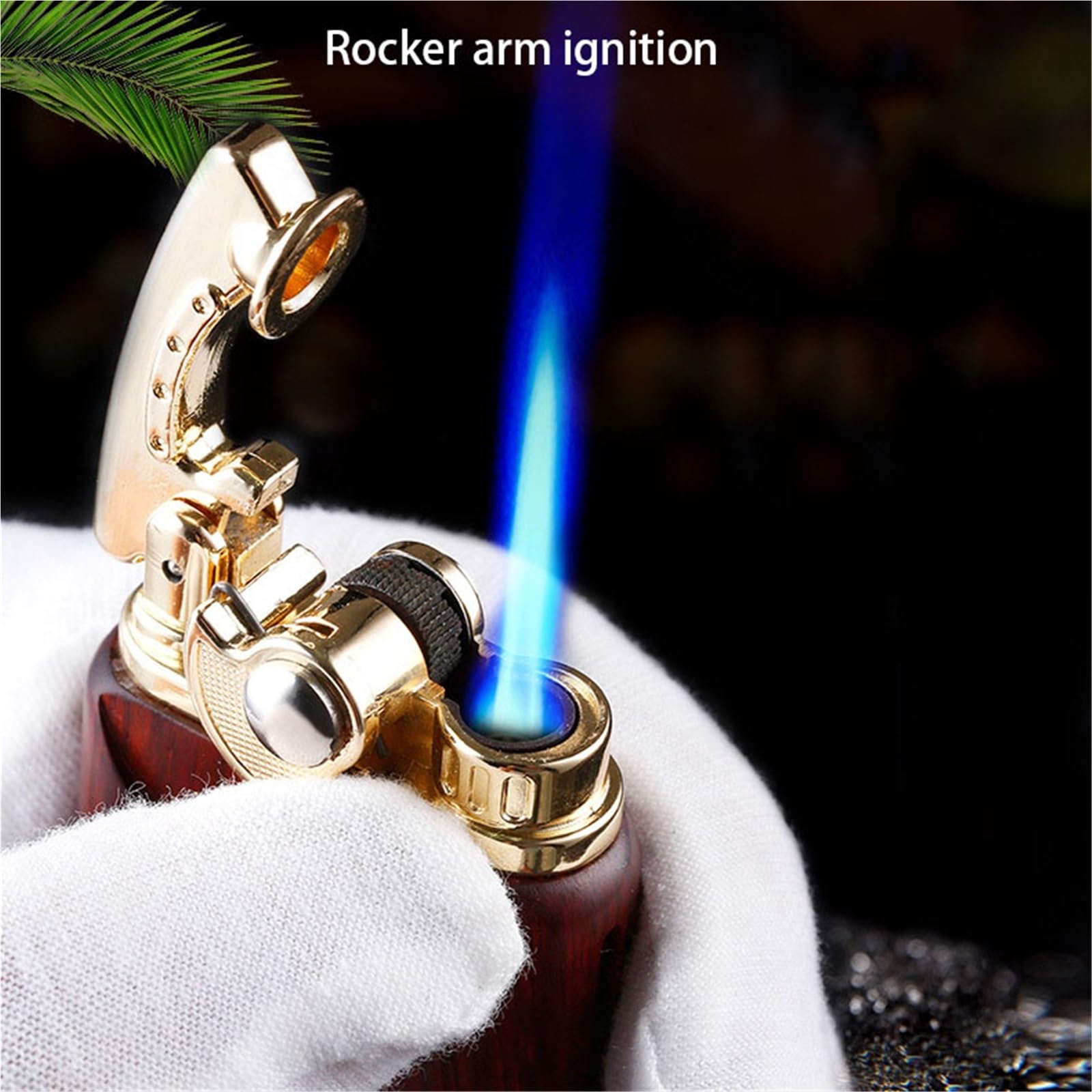 Encendedor resistente al viento, tamaño de llama ajustable, butano reciclable, ideal para puros, barbacoas, camping, gran regalo para hombres