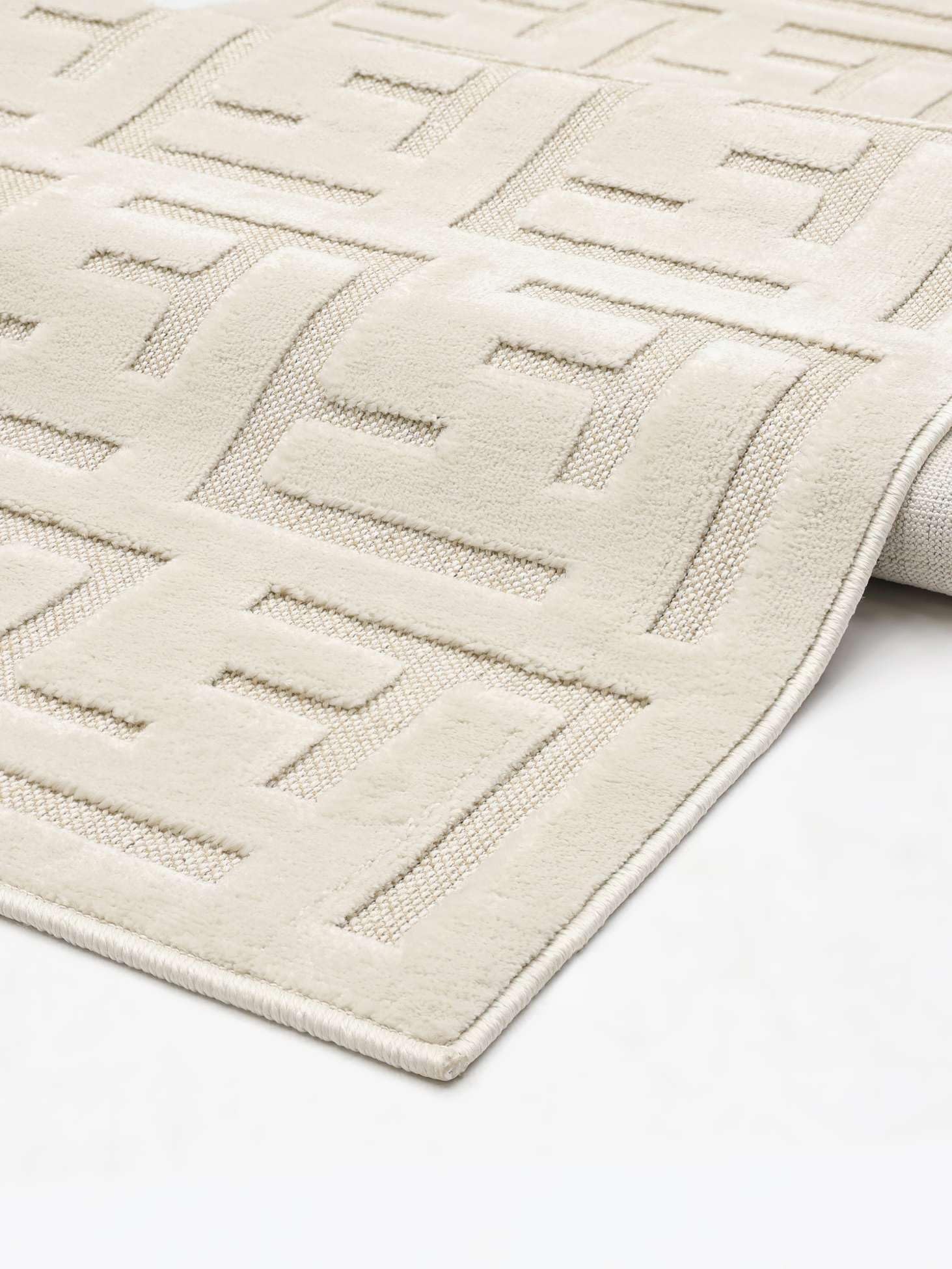 RugVista Dakari Alfombra, 200 x 200 cm, Blanco Crema | Cuadrado, Pelo medio, Limpieza en seco, Oeko-Tex 100