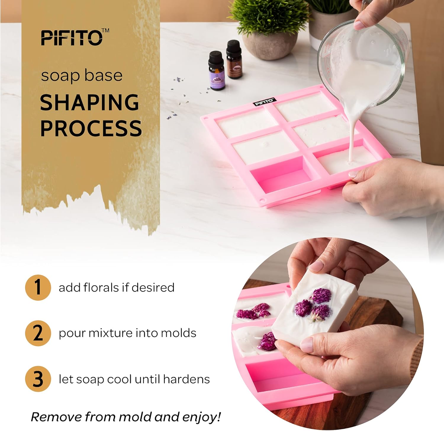 Pifito Shea Butter Melt and Pour Soap Base (5 lb) │ Bulk Premium 100% Natural Glycerin Soap Base │ Luxurious Soap Making Supplies