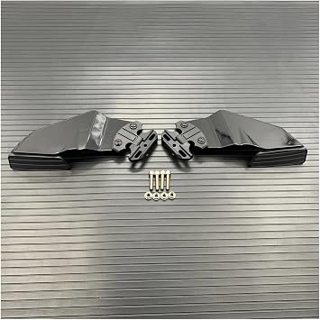 Carbon Fiber Style Adjustable Side Wing Spoiler Fairing with Rear View Mirrors Compatible with Kawasaki Suzuki BMW YamahaBlack