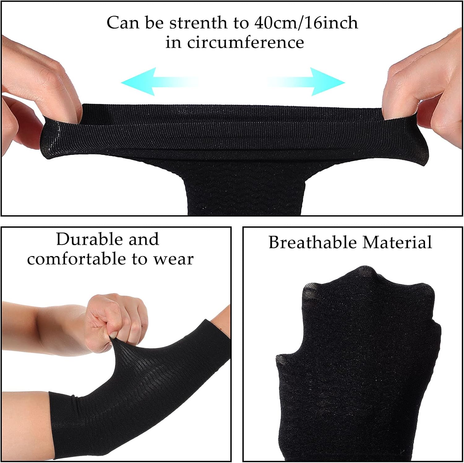Geyoga 4 Pairs Arm Shapers for Women, Slim Upper Arm Compression Shapers Wraps, 2 Pairs Calf Compression Sleeves Included