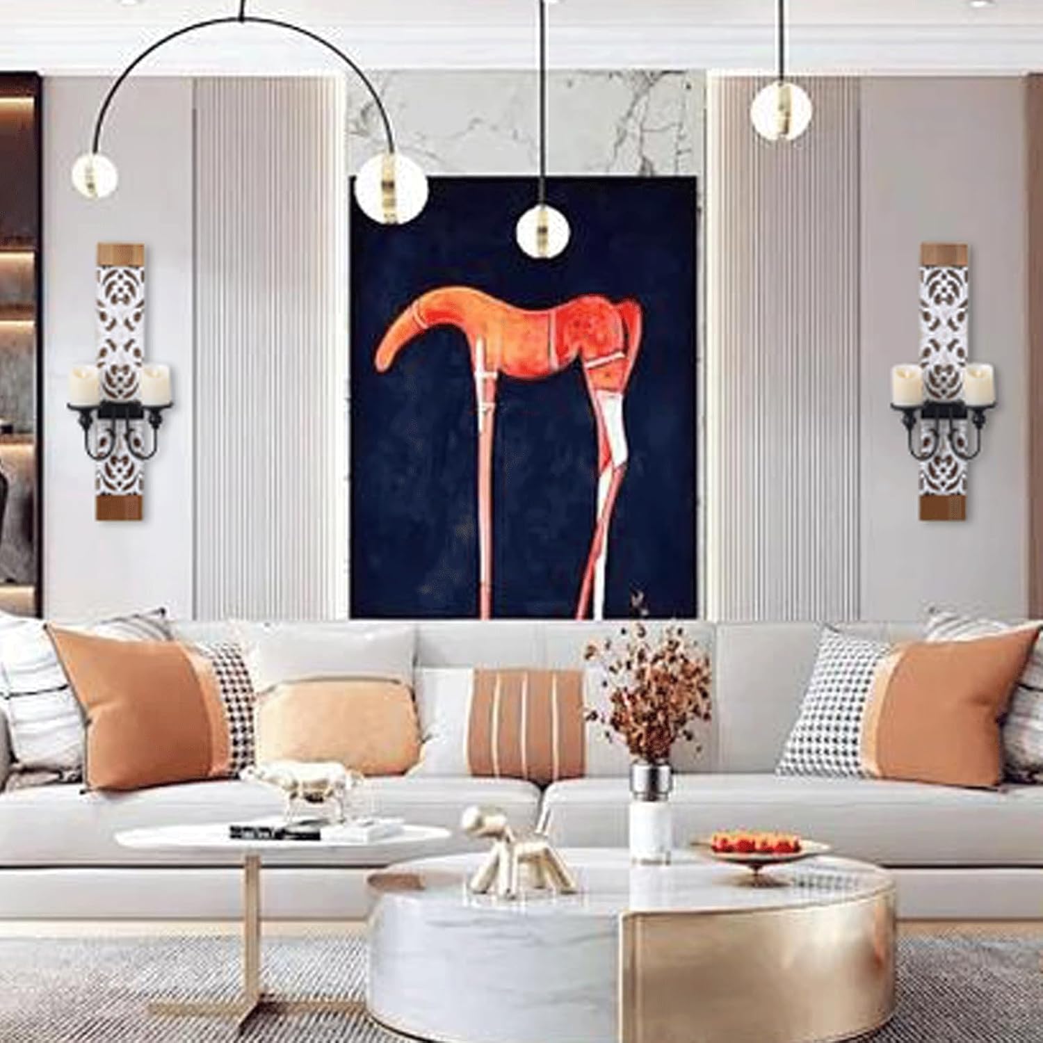 Wood Wall Candle Sconce,Wood Candle Holder,Boho Candle Sconce,Art Home Decoration Wall Candle Holder, Set of 2