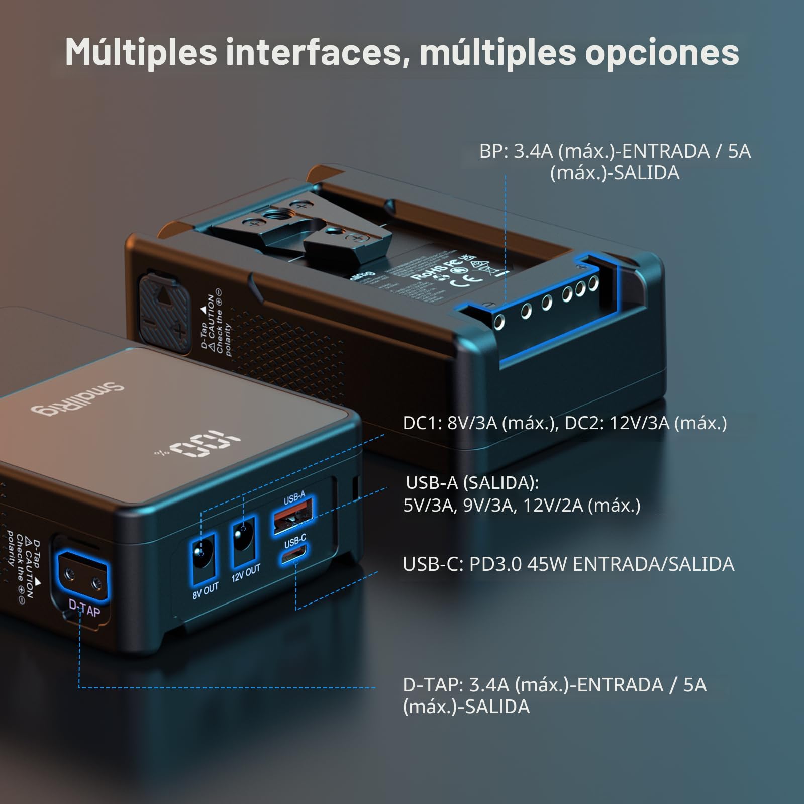 Amazon.com: Batería de montaje en V de SmallRig VB50 Negra