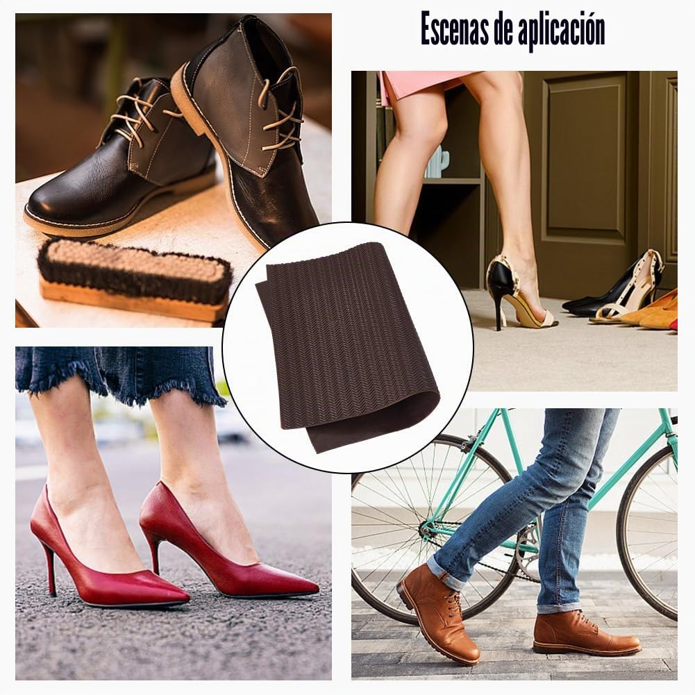 1 pieza de goma para zapatos de 3 mm de grosor, almohadillas de reparación de talones antideslizantes para reparación de zapatos, material del suelo, patrón ondulado, suelas de repuesto para