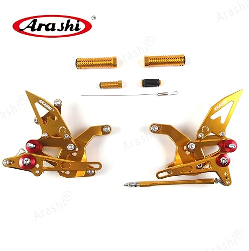 Miniatura 62 de Arashi reposapiés para motocicleta, accesorios ajustables, juego de reposapiés traseros Negro