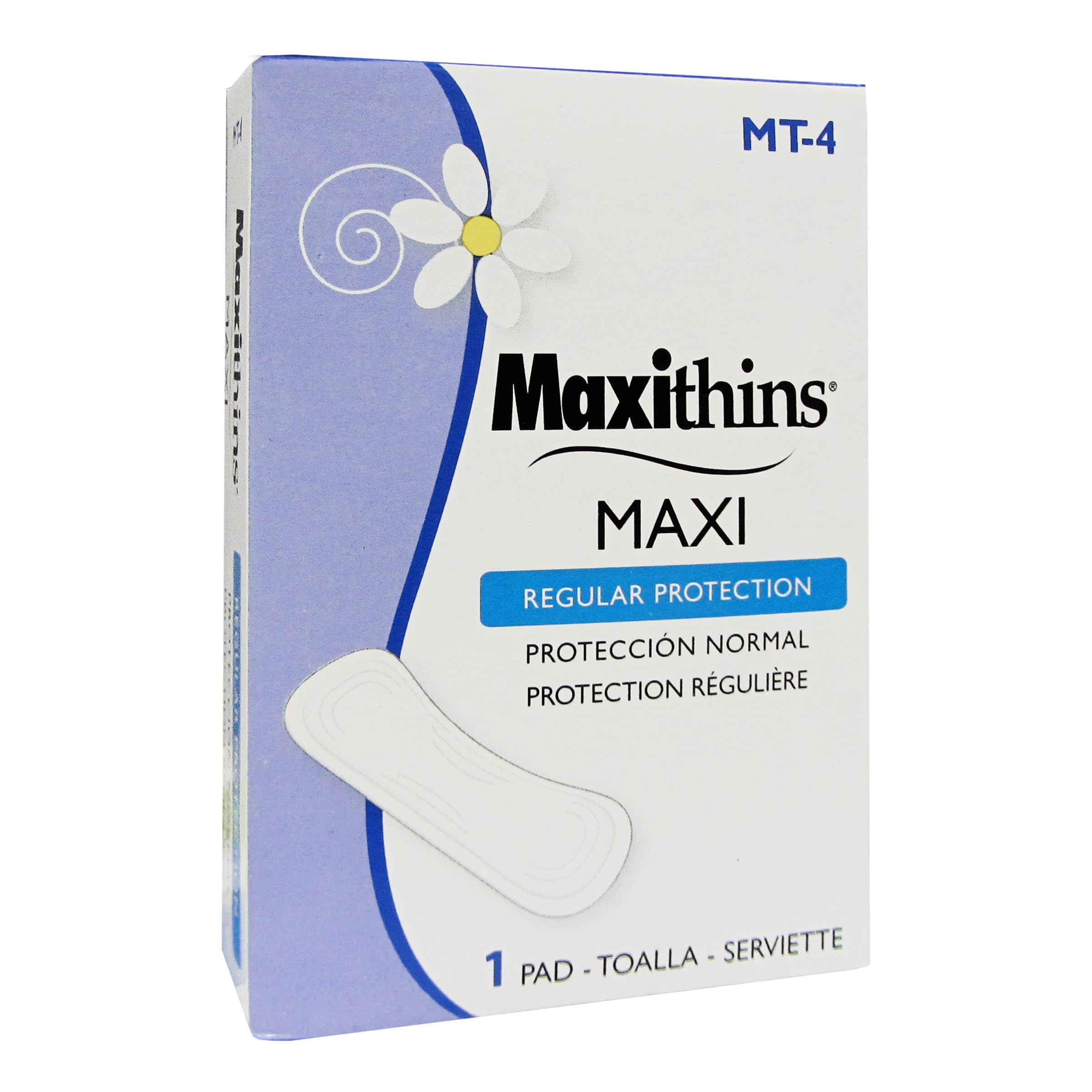 HOSPECO Maxithins Vended Sanitary Napkins #4, Maxi, 250 Individually Boxed Napkins/carton