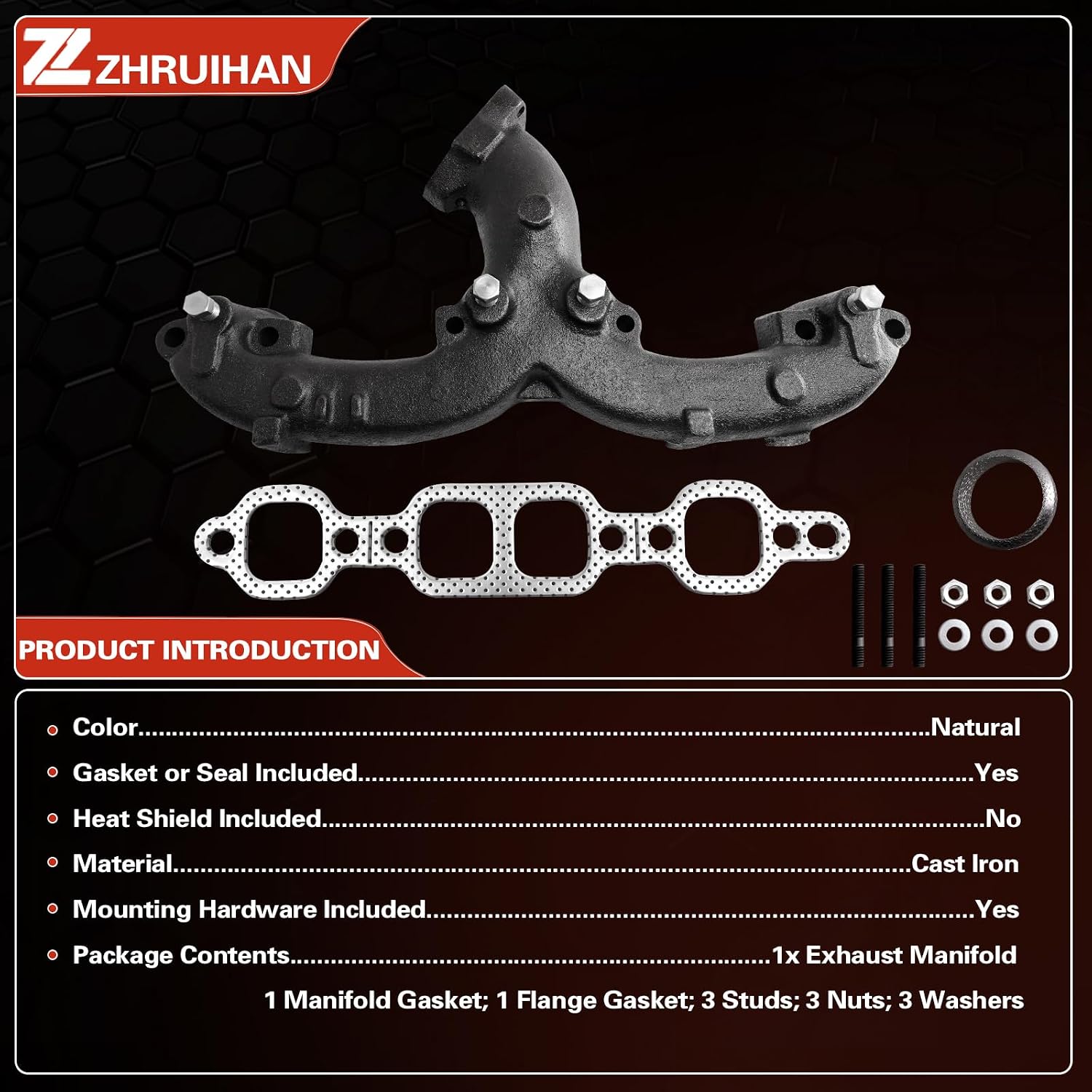 Left Exhaust Manifold Kit With 1969-1972 Blazer & C10 Pickup & C10 Suburban & C20 Pickup & C30 Pickup & C15/C1500 Pickup,OE: 674-201 EPA