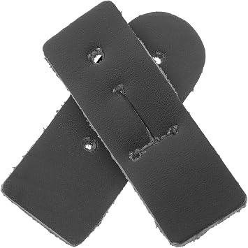 Clarinet Neck Strap Thumb Tabs Replacement Durable Pu Material Compact Black 2-Pack