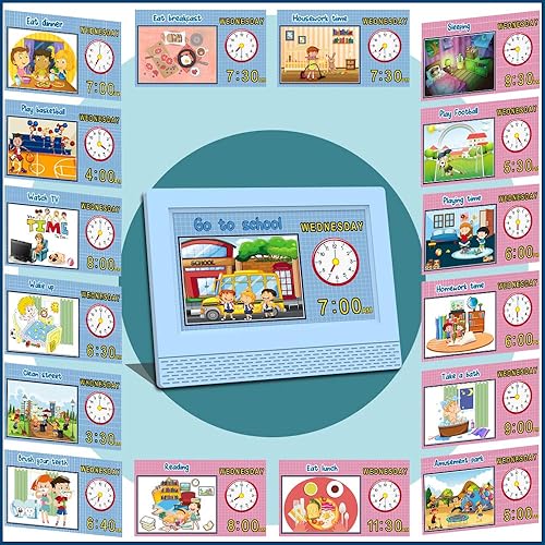 Miniatura 5 de Kids Digital Alarm Clock Colorful, 7" Large LED Time Display Children's Sleep Trainer, Eye-Caring Digital Clock for Girls Boys Bedrooms Bedside, 17