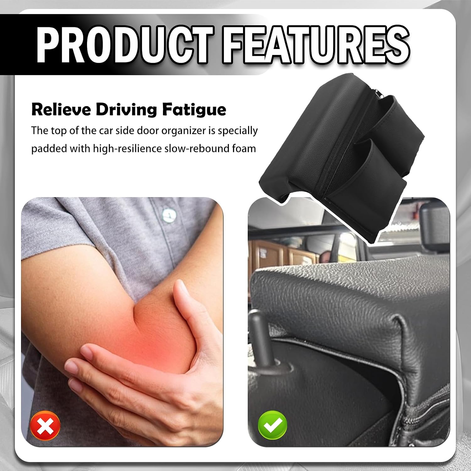 Upgraded Car Armrest Storage Box for Window,Multi-Function Car Window Armrest Organizer for Arm Rest & Place Items,Comfortable Arm Rest Organizer Cars Windows for Cars,SUVs,Truck