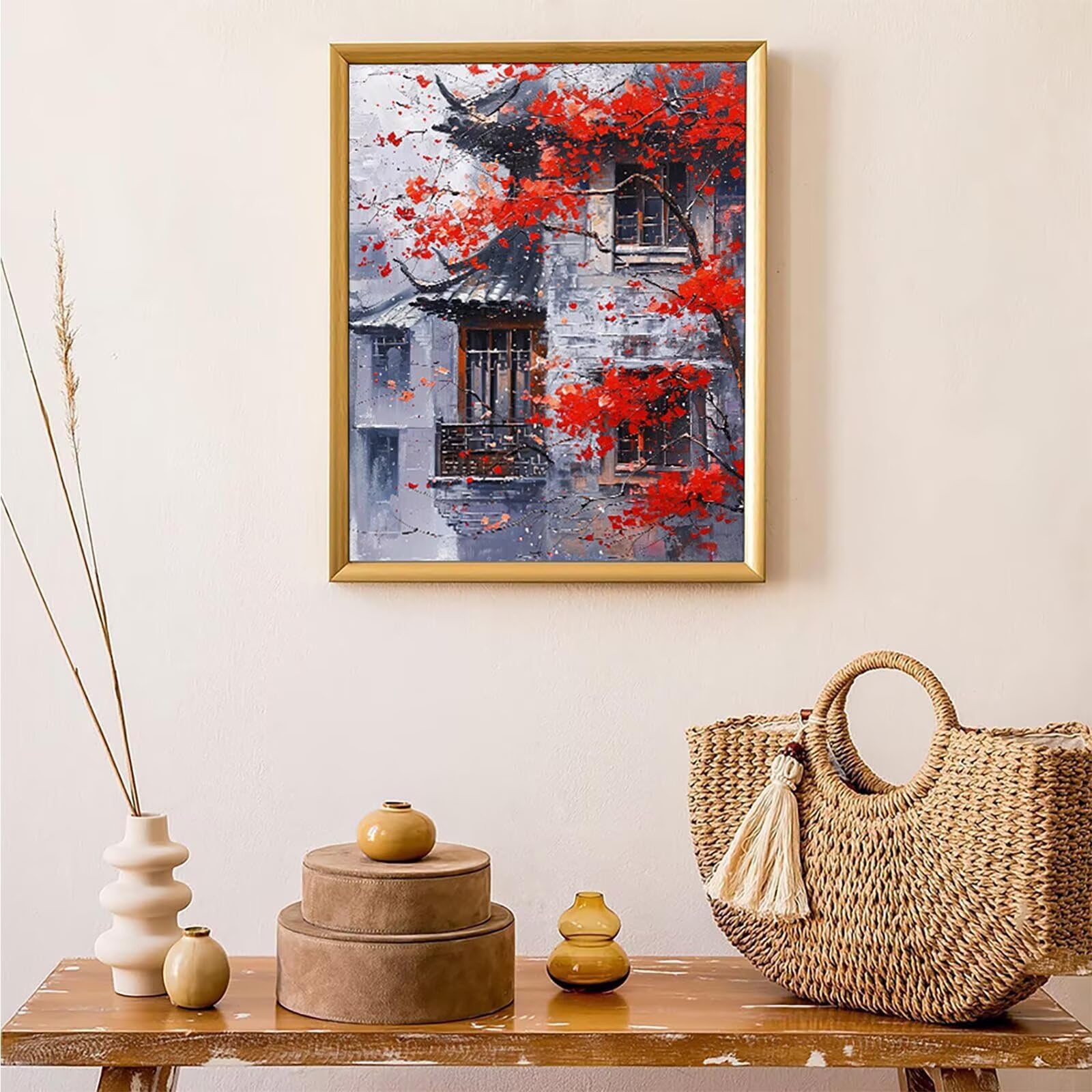 Diamond Painting Architettura, Diamond Painting Erwachsene Casa Bastelset, DIY Diamant Malerei Runder Vollbohrer Diamanten Kinder Malerei Stickerei Kreuzstich Dekoration, Geschenk 90x120 cm PJY9 8-8