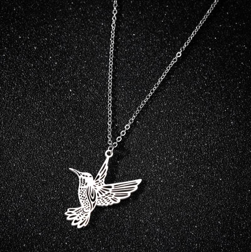 Stainless Steel Hummingbird Cardinal Necklace Dainty Bird Necklace Strong Brave Free Hummingbird Necklace Gift for Women - Image 3