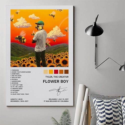 Miniatura 6 de JINZE Póster de Tyler The Creator con diseño de flores para niños, pintura decorativa, lienzo, pósteres de pared e impresión artística moderna para