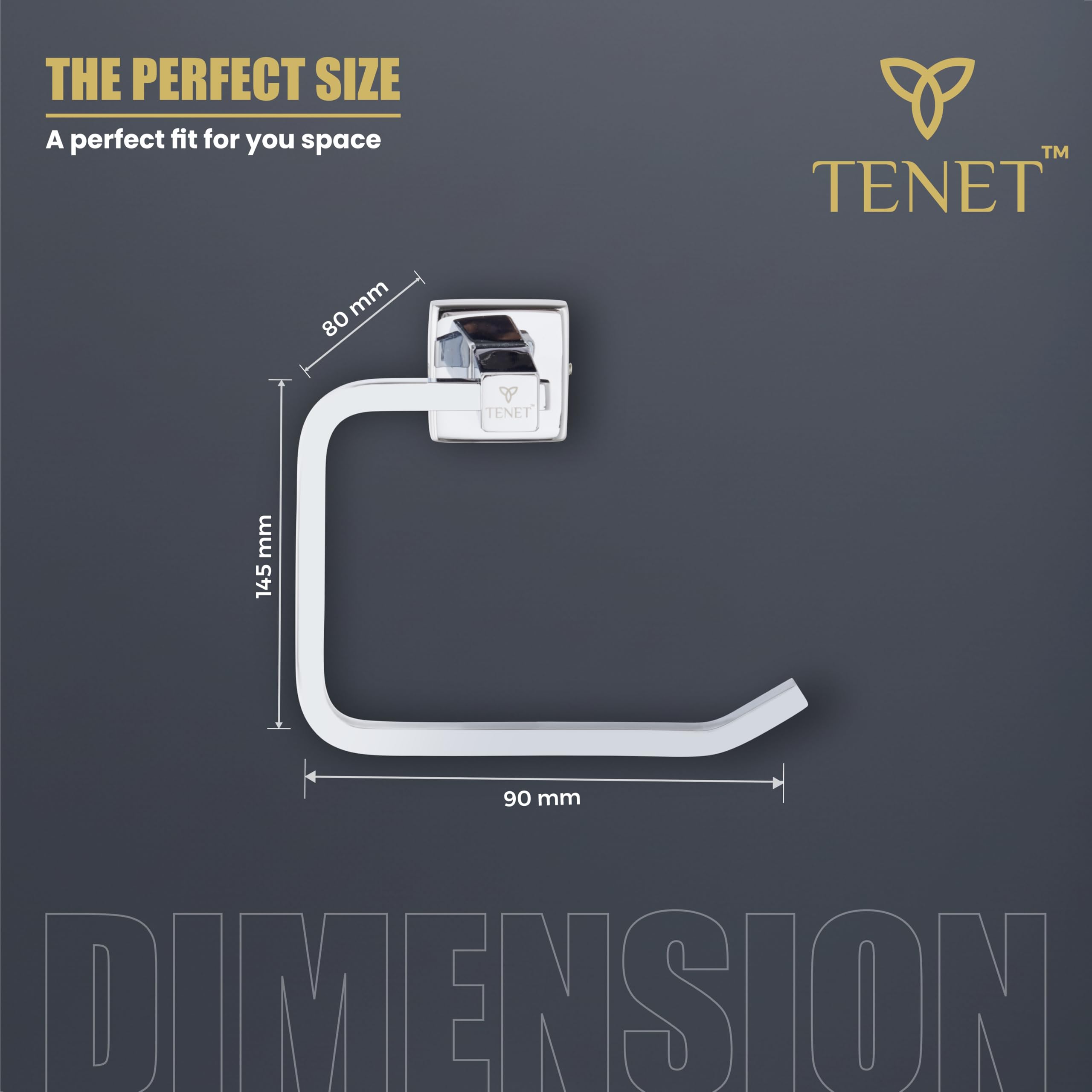 TENET Towel Ring/Hand Towel Holder/Washbasin Napkin Stand/Towel Hanger/Napkin Loop Wall Mounted Bathroom Accessory | with 1 Year Warranty Towel Ring (Chrome) 1