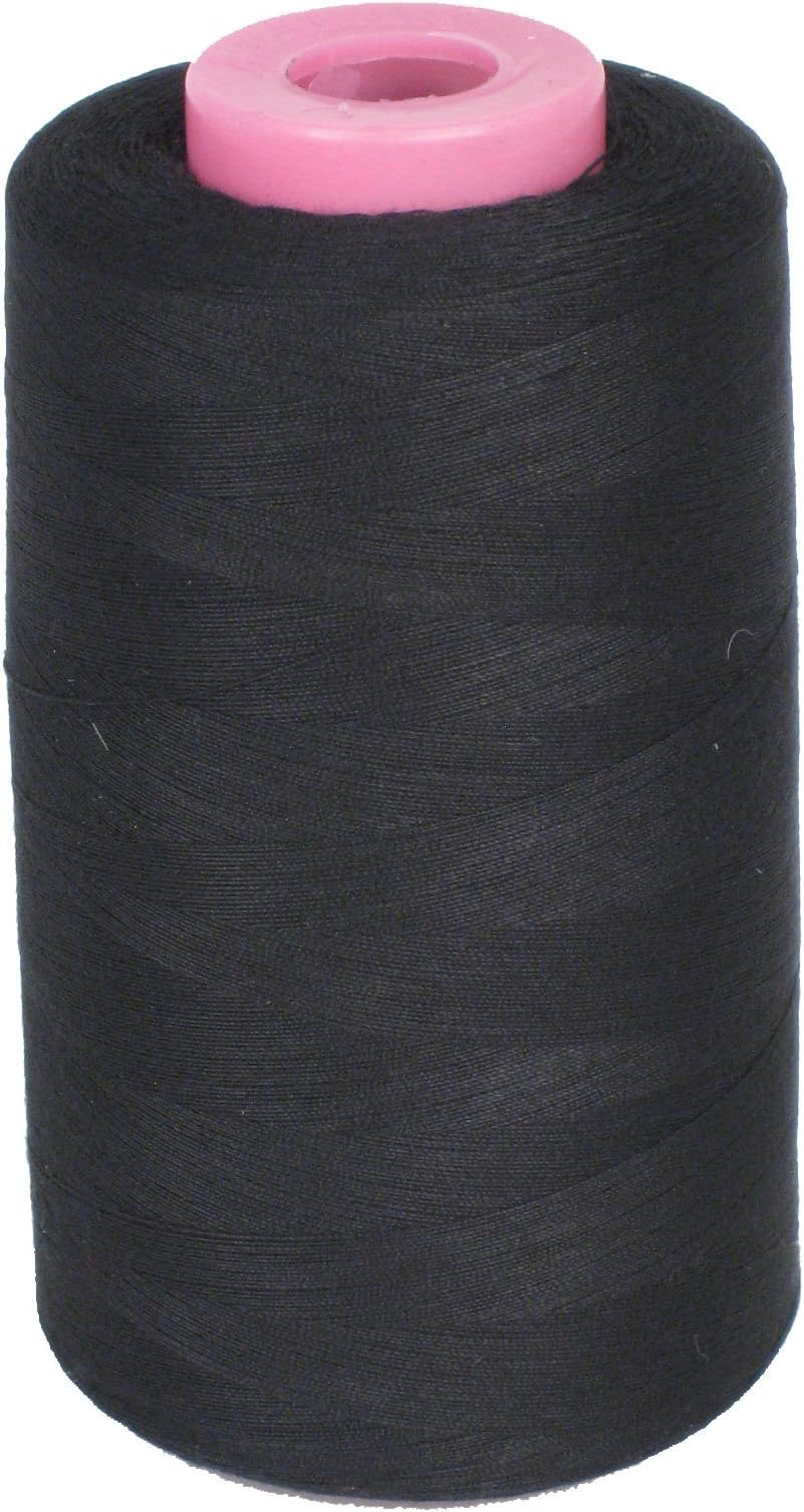 LA Linen 100% Polyester Cone Serger Thread, Black