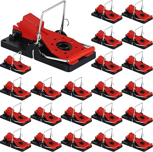 Qualirey 24 Trampas para Ratones de Plástico Tipo Resorte Trampas para Ratas al Por Mayor Reutilizables Rápidas Efectivas Seguras para Interiores