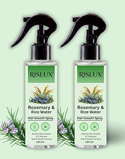 RISLUX | Rosemary Water Spray for Hair Growth & Hair Thickness with Rice Water | 100% Natural Extract | Soft & Smooth Hair... Price In India
